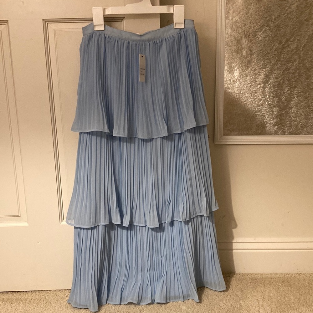 Idem Ditto Light Blue Skirt || Midi || Small || Crimped || NWT ||